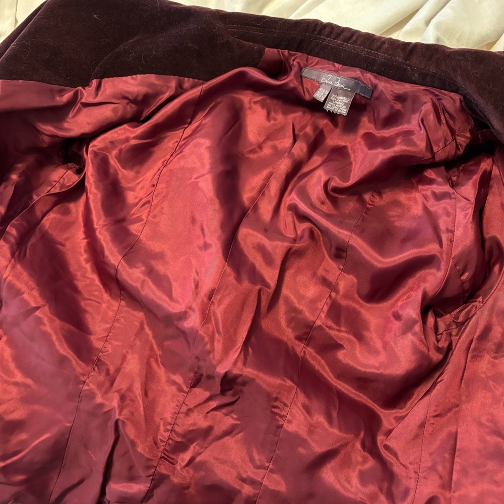 Vintage Y2K Made In Spain Velvet Fitted One Button Blazer By Jean Basic - Picture 11 of 16